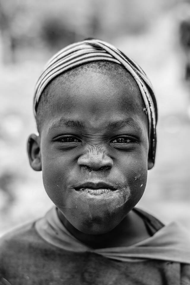 grayscale photo of boy